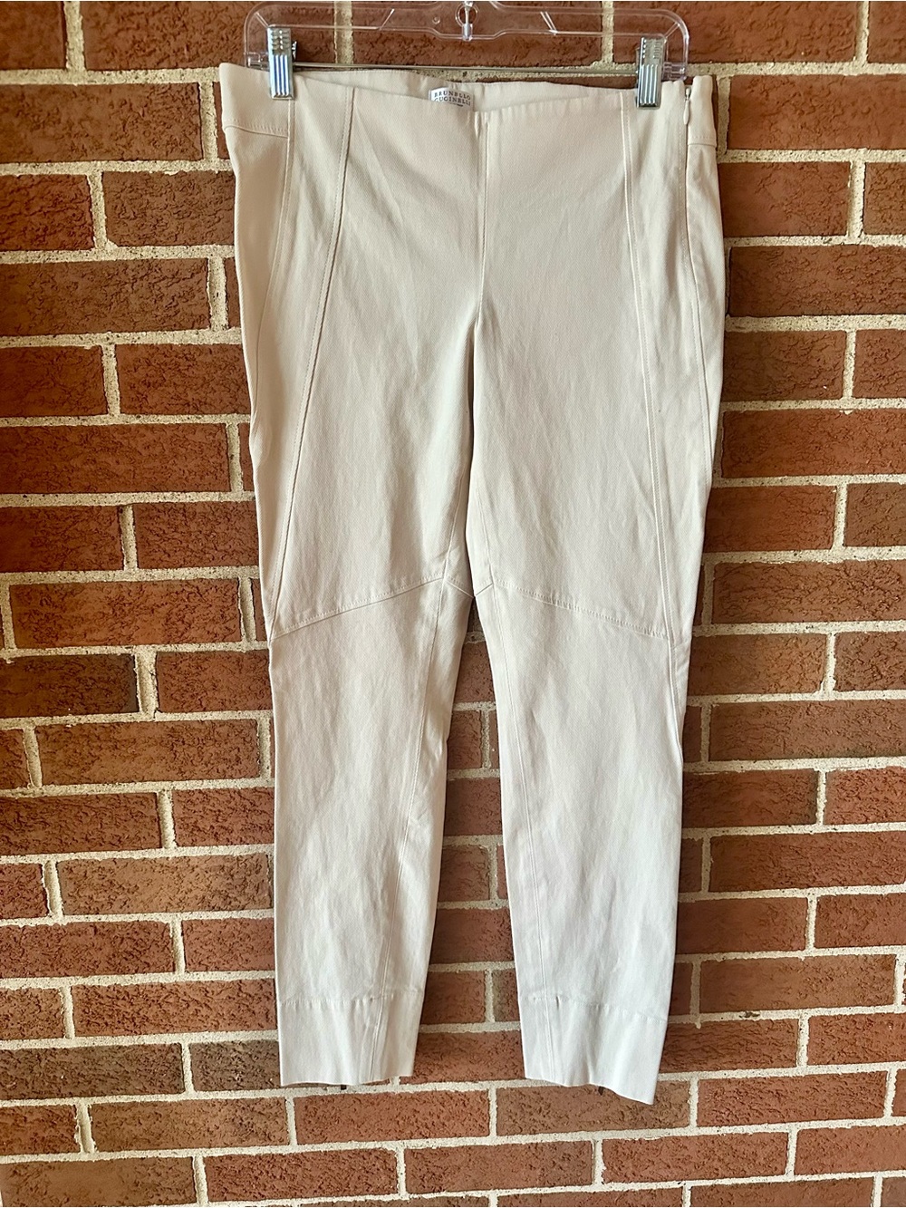 Brunello Cucinelli Vanilla Zip Ankle Pant Women's, Size 8